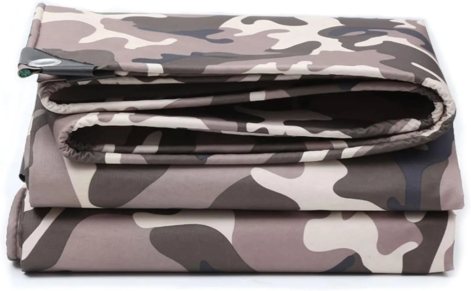 Camouflage Tarp Sheet Heavy Duty Tarpaulin Camo Cover Waterproof Tarp Tent Metal Eyelets,Multipurpose Caravan Protective Groundsheet 0.4mm Thick Canvas (Size:2x2.5m)