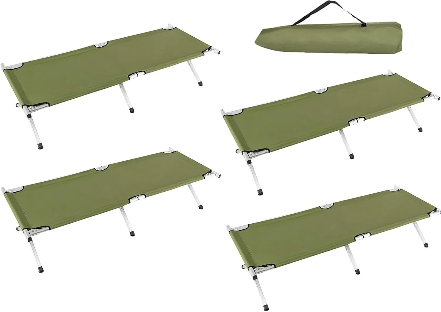 Camp Bed, Portable Folding Camping Cot for Adults,Indoor Outdoor Portable Sleeping Cot for Hiking, Camping with Carrying Bag Army Green- (2)