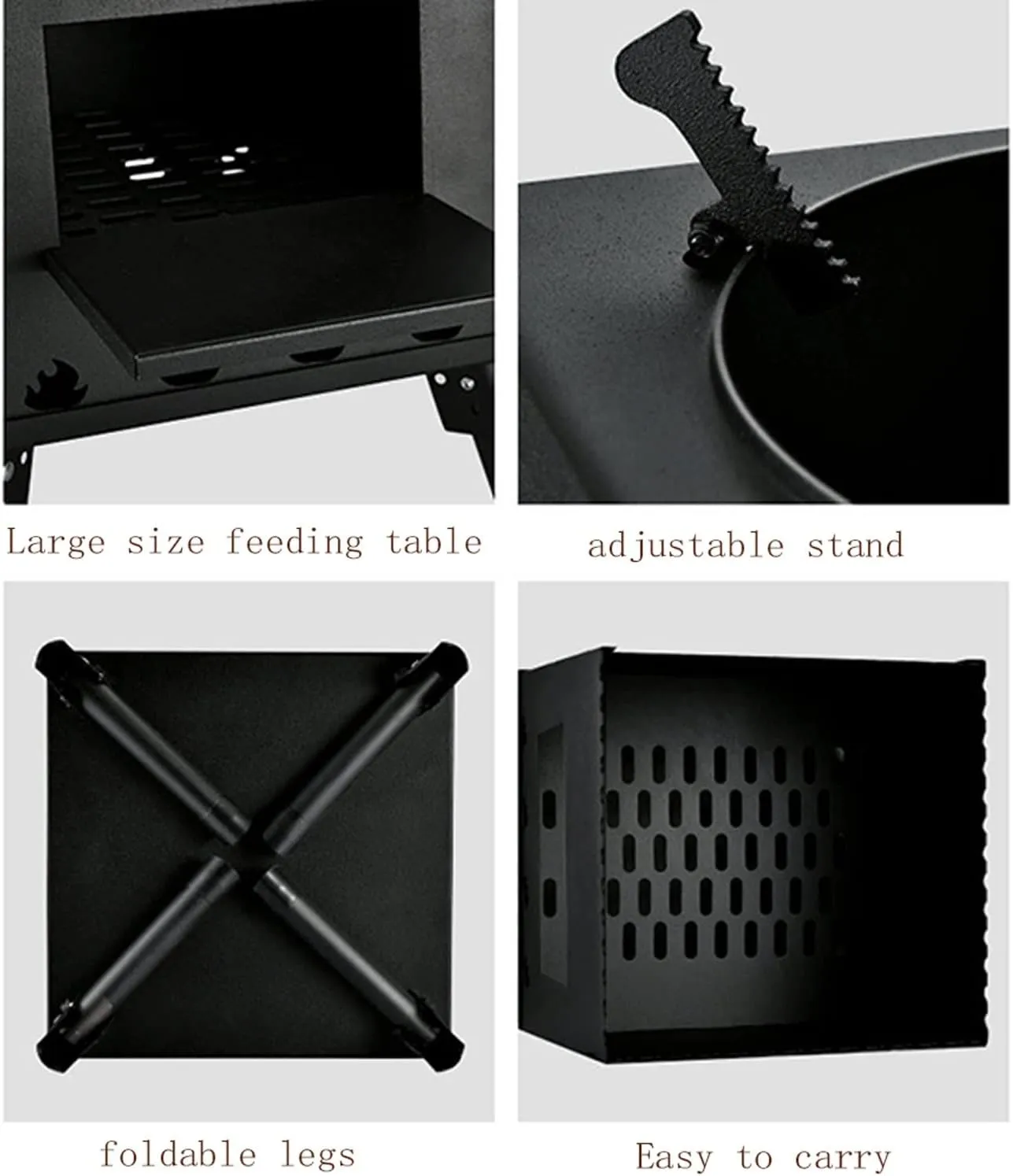 Camp Wood Stove, Tent Stove with Large Firebox, Heat View Folding Camping Stove for Tent, Shelter, Cabin Heating and Cooking,Portable Wood Burning Stove Outdoor Camping