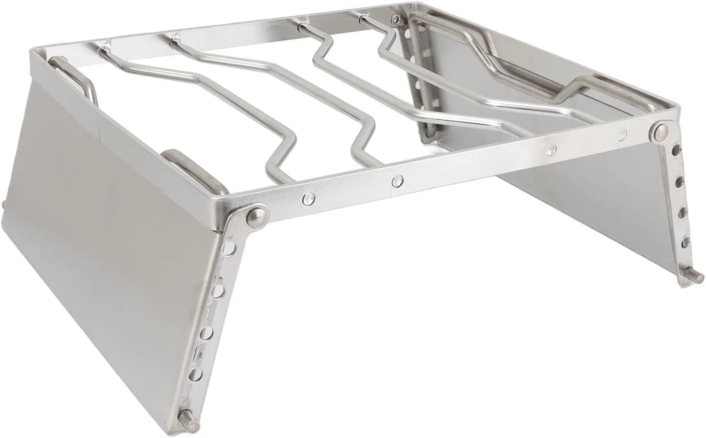 Campfire Grill Grate, Camp Fire Grill with 10KG Loading Stainless Steel Stove Stand Rack, Foldable Picnic Pot Bracket, Multifunctional Stove Rack Camping Gear for Camping
