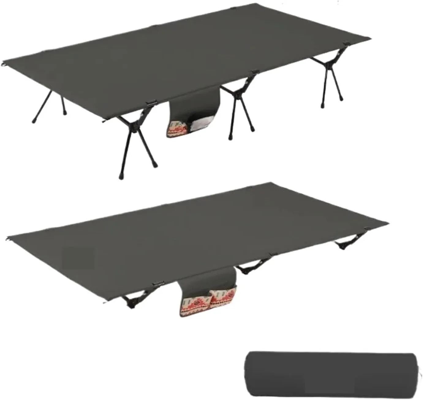 Camping Bed Aluminum Alloy Folding Ultra-Light Lightweight Outdoor Camping Tent Break 4/3pcs Rods(90cm Balck A)