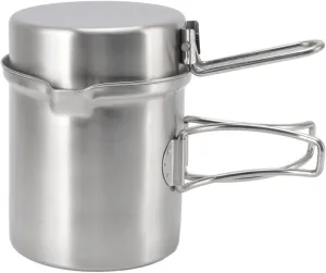 Camping Cooking Pot, Outdoor Cookware Set, Wood Stove Cooking Pot Set, Stainless Steel Pot with Handle, Portable Cooking Pot for Outdoor Camping