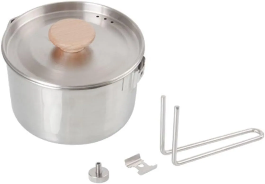 Camping Cookware, Outdoor Folding Pot with Lid and Detachable Handle for Mountaineering Picnic Camping Pot Kettle Portable Stove