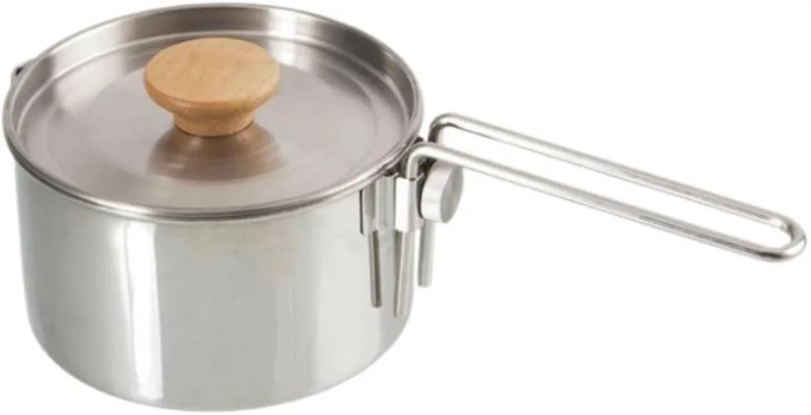 Camping Cookware, Outdoor Folding Pot with Lid and Detachable Handle for Mountaineering Picnic Camping Pot Kettle Portable Stove