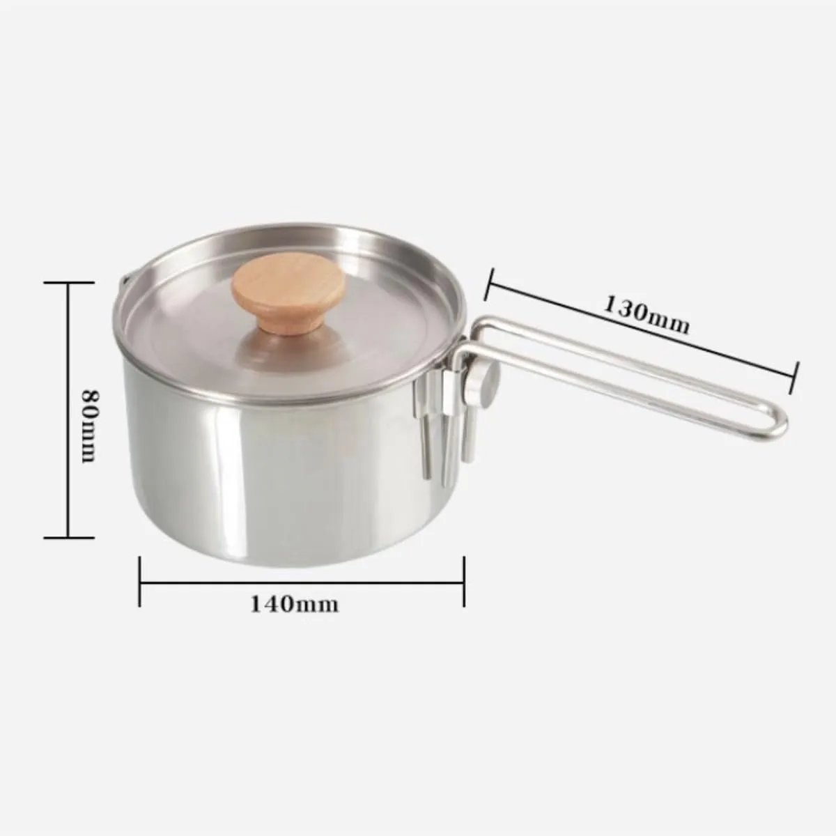 Camping Cookware, Outdoor Folding Pot with Lid and Detachable Handle for Mountaineering Picnic Camping Pot Kettle Portable Stove