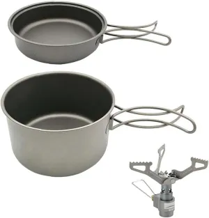 Camping Cookware Set Foldable Stove Pots Pans Cooking Set for Outdoor Picnic Hiking Camping with Carry Bag 3pcs
