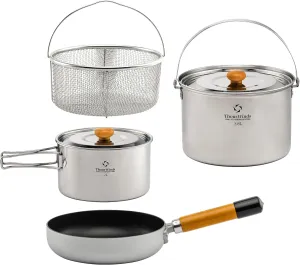 Camping Cookware Set, Lightweight Camping Pans and Pots Set, Cooking Set for Outdoor Backpacking Hiking Picnic