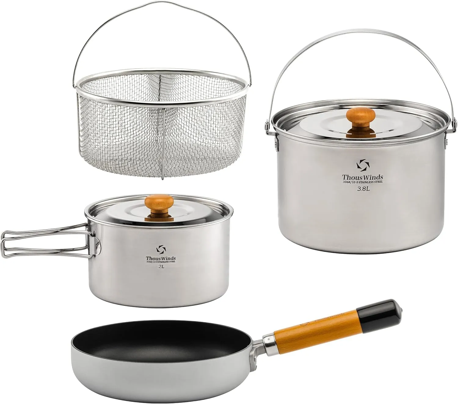 Camping Cookware Set, Lightweight Camping Pans and Pots Set, Cooking Set for Outdoor Backpacking Hiking Picnic