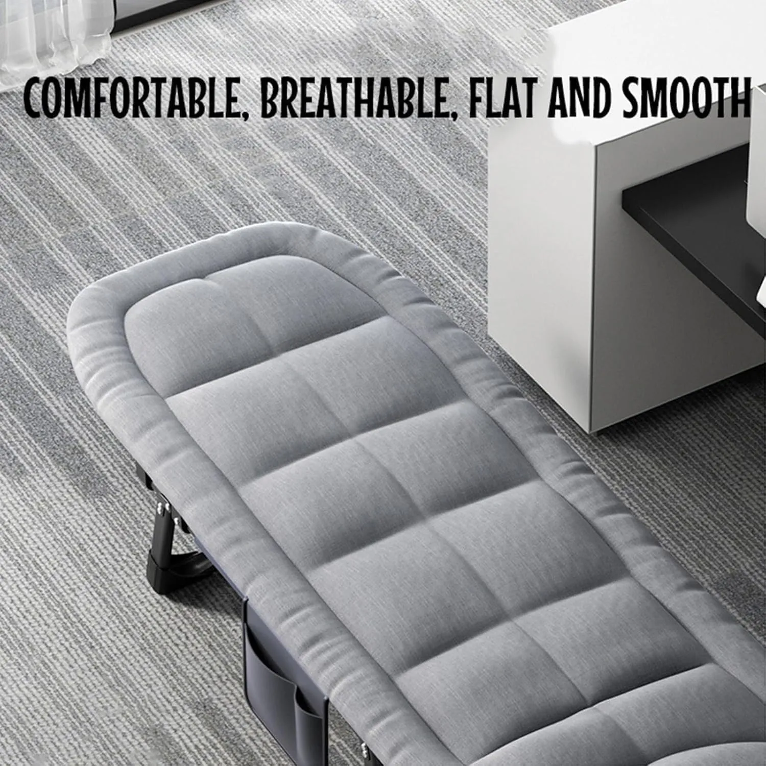 Camping Cot 5-Position Adjustable Sleeping Cots for Adults Load 330lb Lounge Chair W/Mattress for Adults Folding Camping Bed