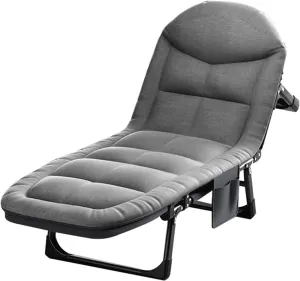 Camping Cot 5-Position Adjustable Sleeping Cots for Adults Load 330lb Lounge Chair W/Mattress for Adults Folding Camping Bed