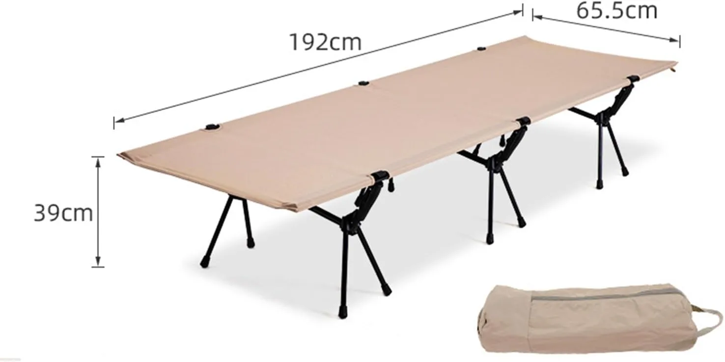 Camping Cot, Easy-to-Assemble Folding Cot Supports Campers up to 6ft 2in or 300lbs, Great for Camping, Lounging, & Elevated Sleeping,E