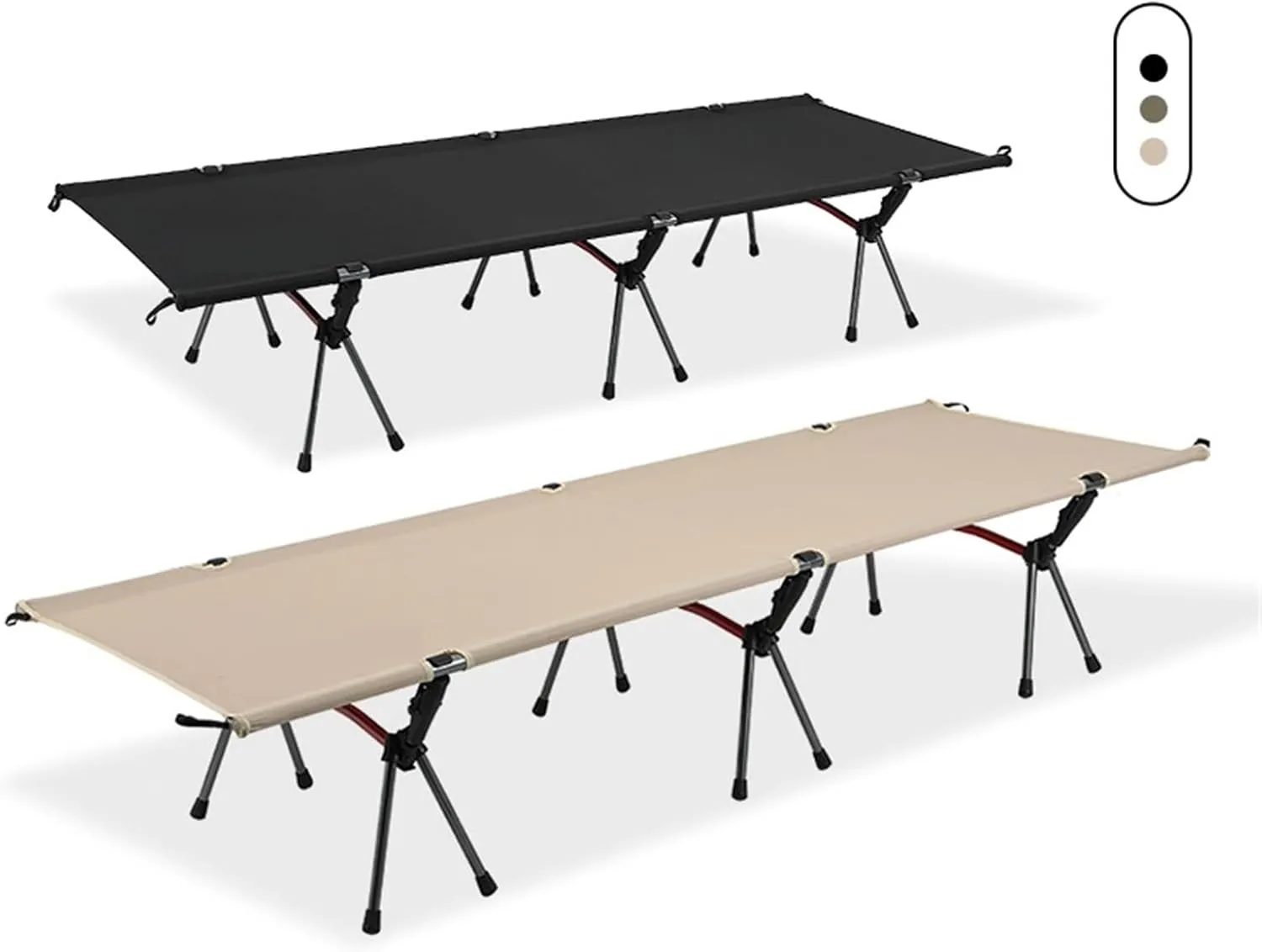 Camping Cot Folding Camping Bed Portable Outdoor Bed Comfortable Sleeping Cots for Adults Camping(Khaki)