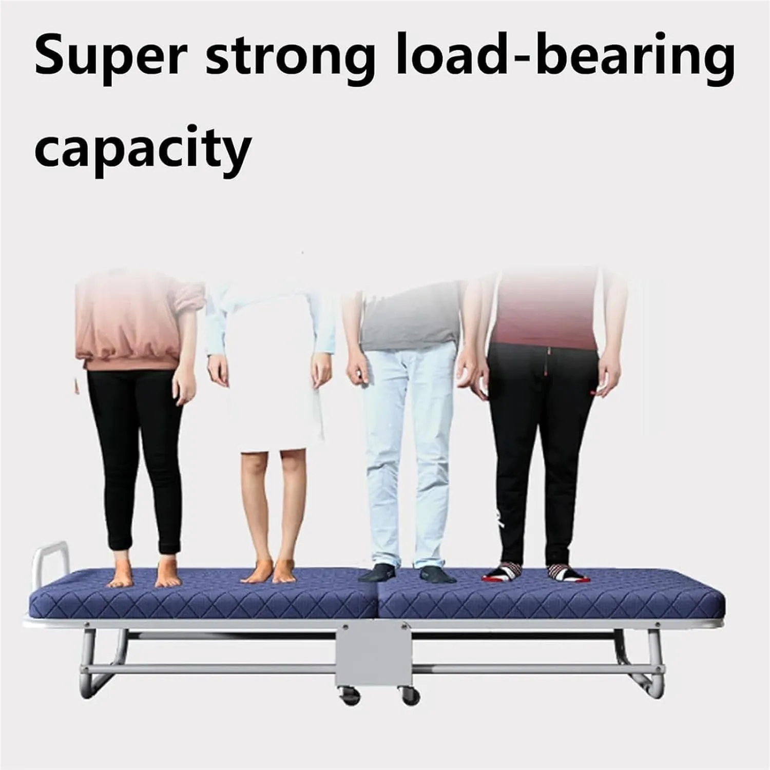 Camping Cot for Adults, Adjustable 5 Position Portable Foldable Guest Bed with Wheels Easy Storage and Move, Folding Bed for Sleeping