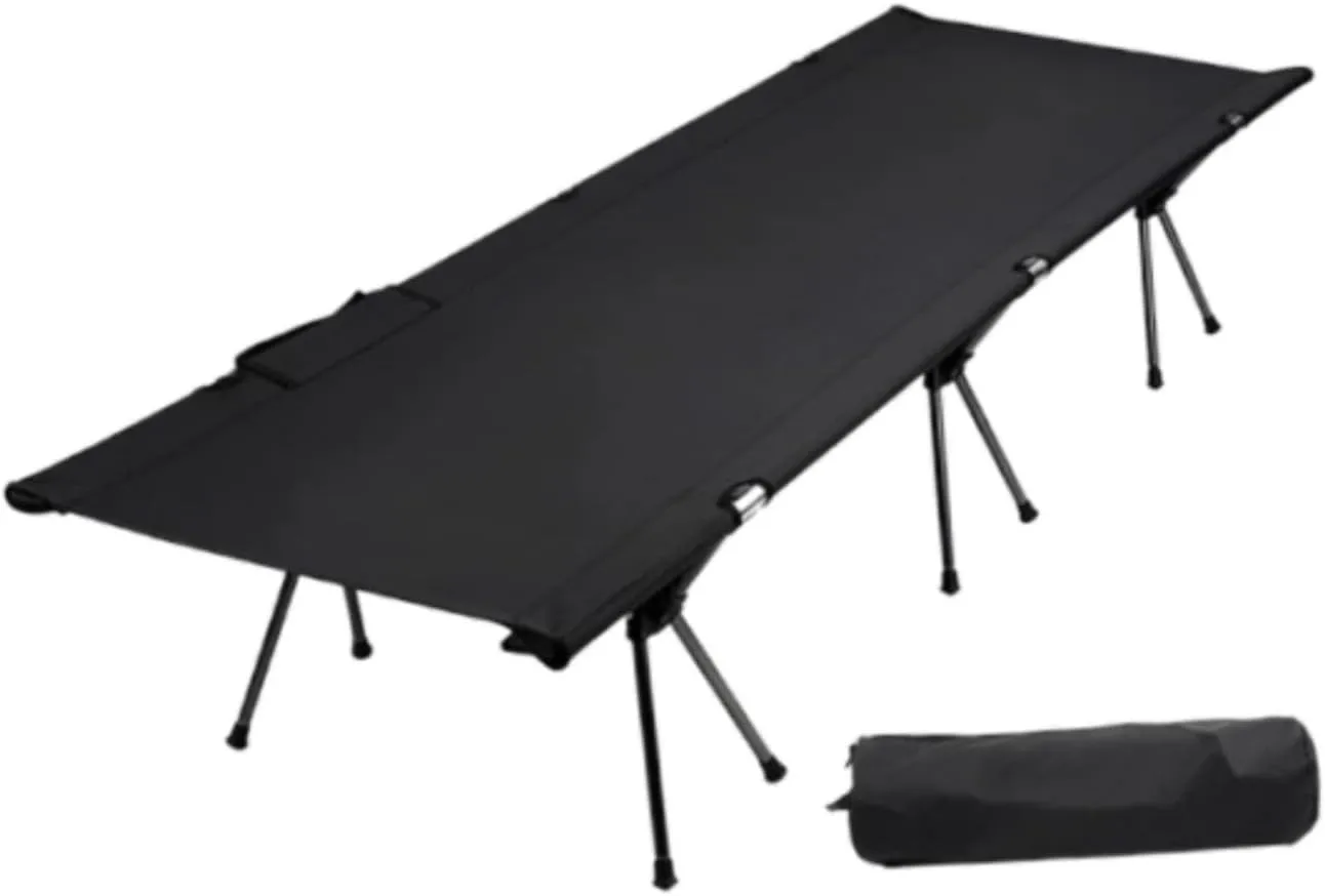 Camping Cot for Adults Kids Ultralight Compact Multifunction Sleeping Bed Folding Bed for Household Tent Office Backpacking, Black