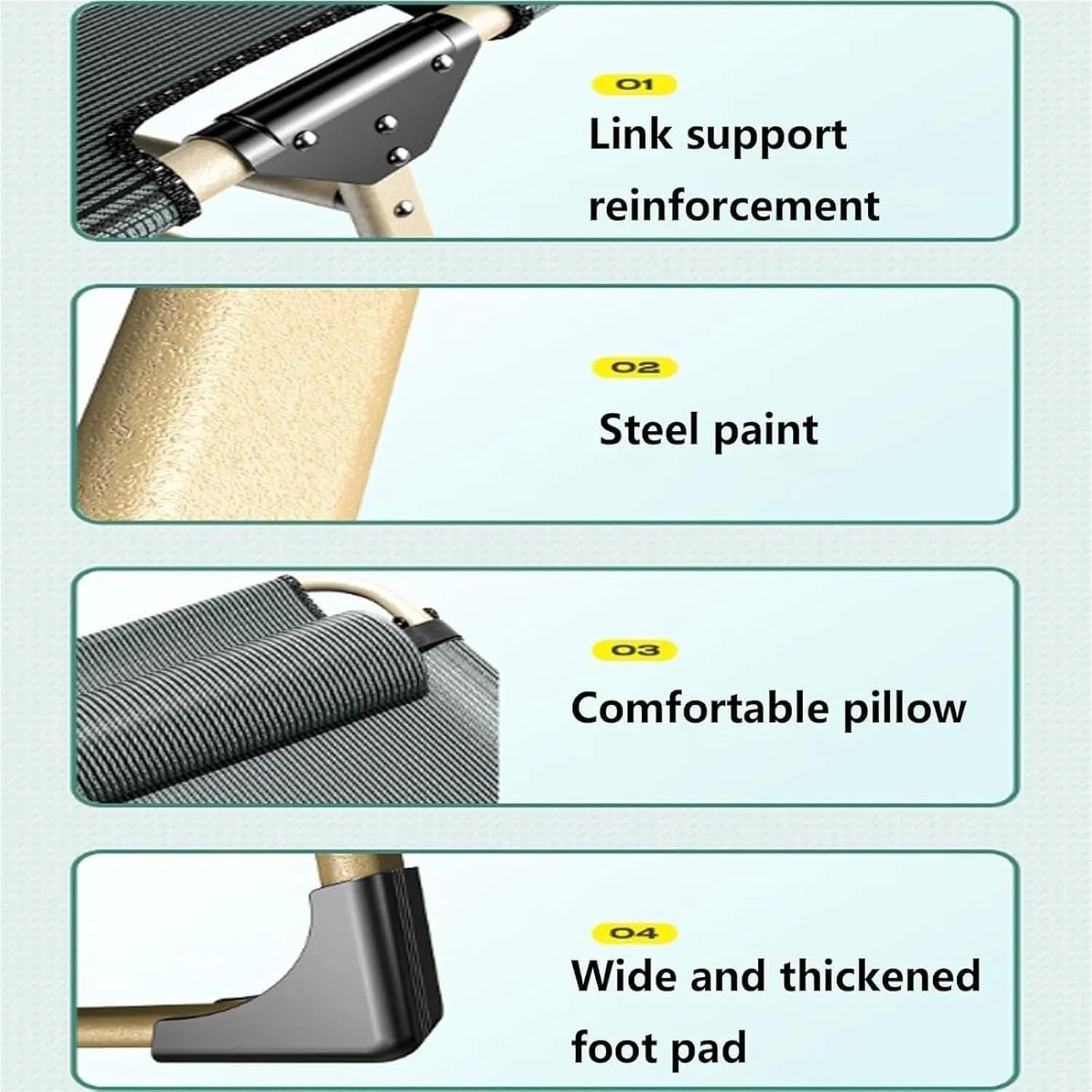 Camping Cot for Adults, Rollaway Bed with Pillow Sleeping Cots with 5 Adjustable Positions, Portable Folding Bed for Office Home Nap