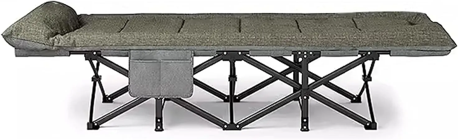 Camping Cot Oxford Folding Camping Bed with Thick Mattress Sleeping Cots for Adults Load 551lbs with Carry Bag Folding Cot