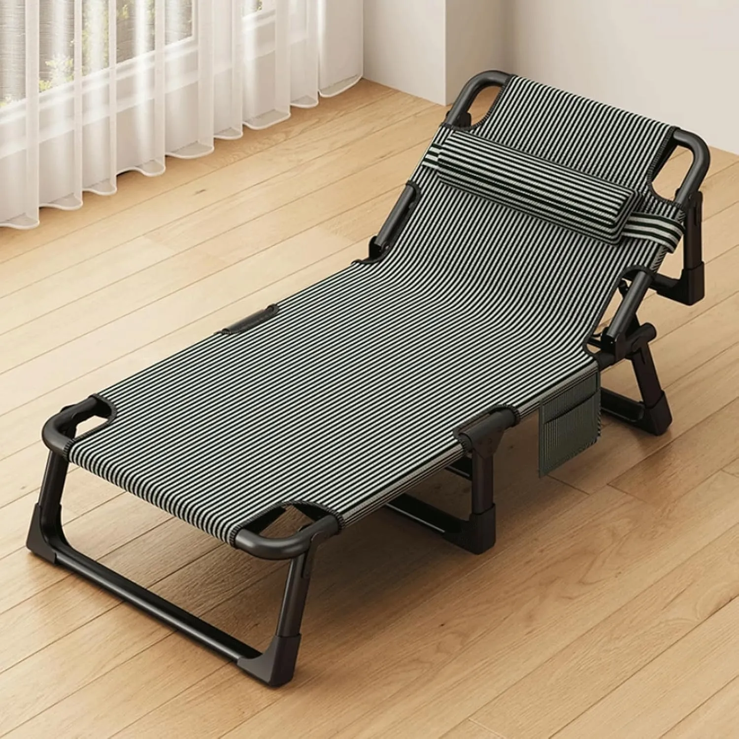 Camping cot Portable Camping Cot Space-Saving Adjustable 4-Position Folding Cot for Office Nap and Home Lounging Eight-Leg Support Folding cot