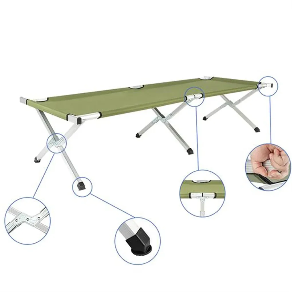 Camping Cot Portable Folding Bed Ultralight Aluminum Alloy with Carrying Bag