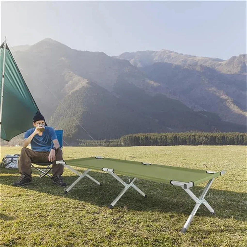 Camping Cot Portable Folding Bed Ultralight Aluminum Alloy with Carrying Bag