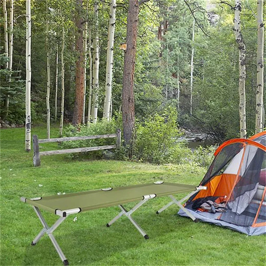 Camping Cot Portable Folding Bed Ultralight Aluminum Alloy with Carrying Bag