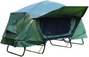 Camping Cot Tent Combo Set Elevated Double Layer Rainproof Outdoor Camping Tent Cot Bed with Window,Gauze Storage Bag,and Foam Pad