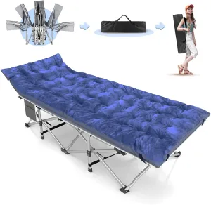 Camping Cot with Comfortable Mattress, 1 Pack Folding Camping Cots, Cots for Sleeping Camping Bed Heavy Duty Folding Cot with Carry Bag