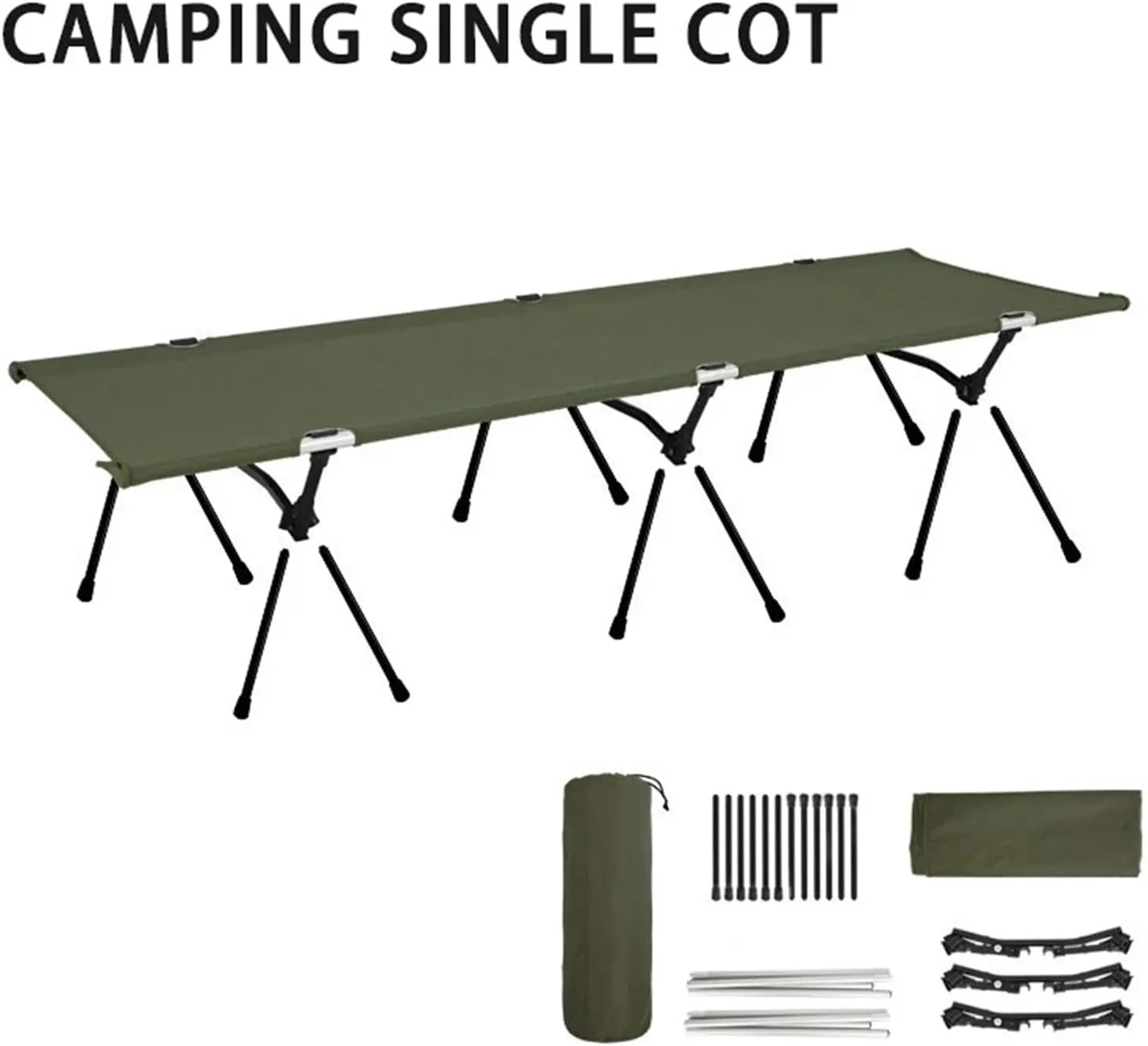 Camping Folding Cot, Outdoor Portable Single Bed, Comfortable Sleeping Cots for Hiking Backpacking Travel(Beige)