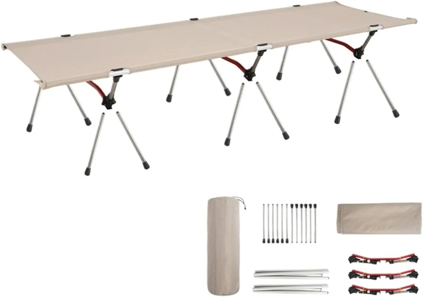 Camping Folding Cot, Outdoor Portable Single Bed, Comfortable Sleeping Cots for Hiking Backpacking Travel(Beige)