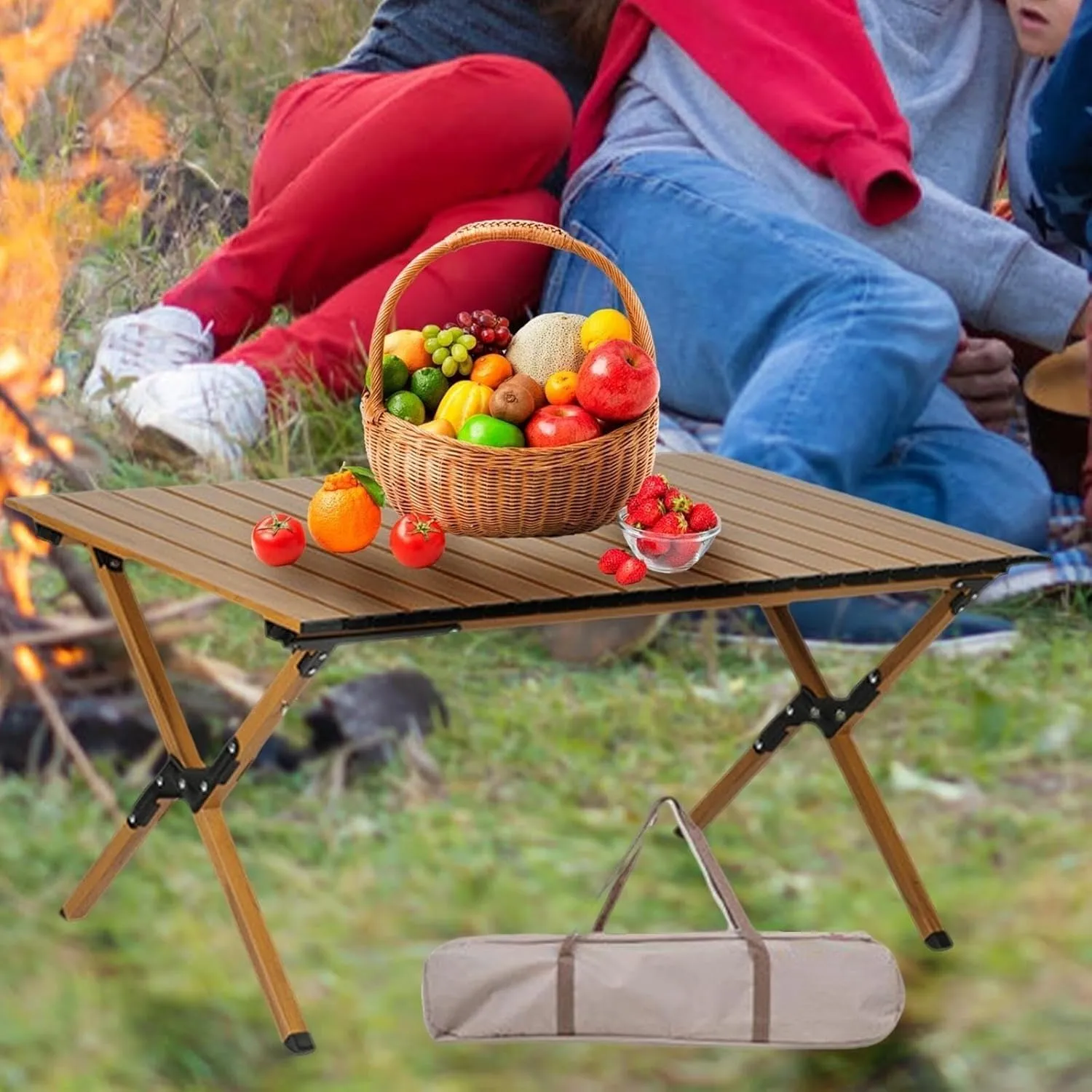 Camping Folding Table Portable Camp Table Aluminum Alloy Foldable Picnic Table Outdoor Table for Balcony Hiking Cooking Beach Hiking camping table Wilderness camping table Outdoor camping tab