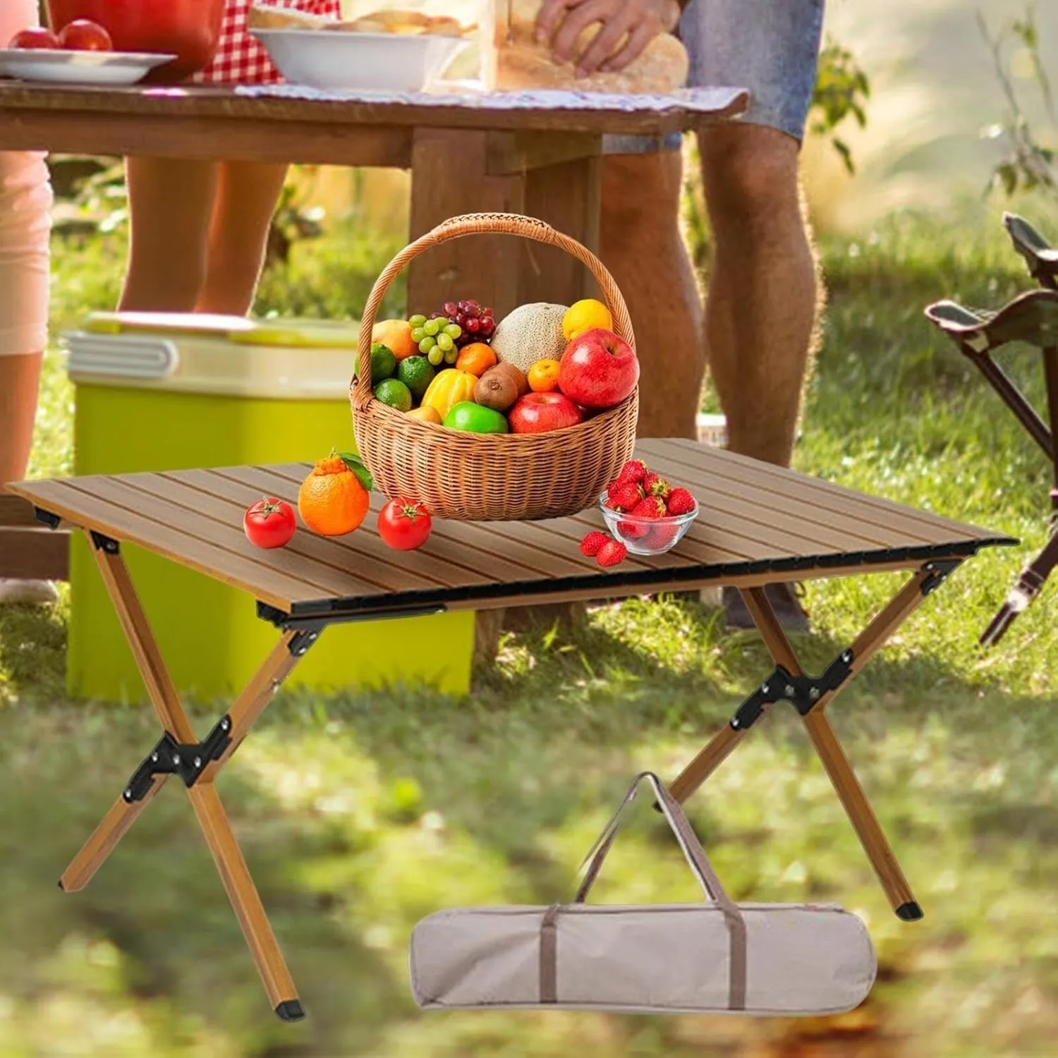 Camping Folding Table Portable Camp Table Aluminum Alloy Foldable Picnic Table Outdoor Table for Balcony Hiking Cooking Beach Hiking camping table Wilderness camping table Outdoor camping tab