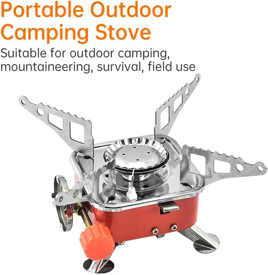 Camping Gas Stove Outdoor Camping Stove 2800W Mini Portable Folding Camping Cassette Tube/Spiral Tube Stove Ultra Light and Small for Camping Hiking Backpack Outdoor Gear
