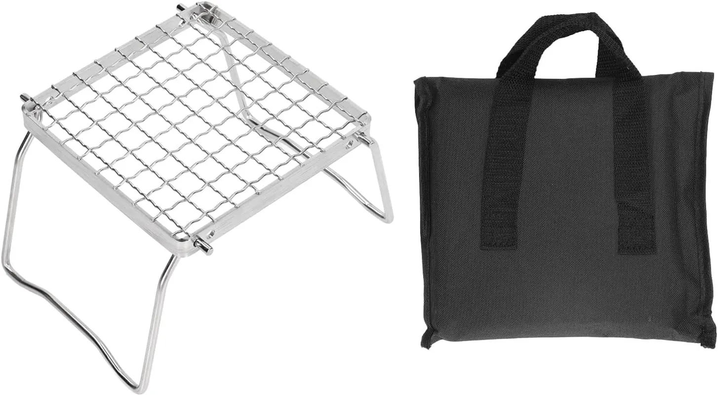 Camping Grill Camping Grill Grate 19. 0×18. 0×4. Portable Grill Silver Folding Grill Rack Stainless Steel Camping Grill For Outdoor Folding Stove
