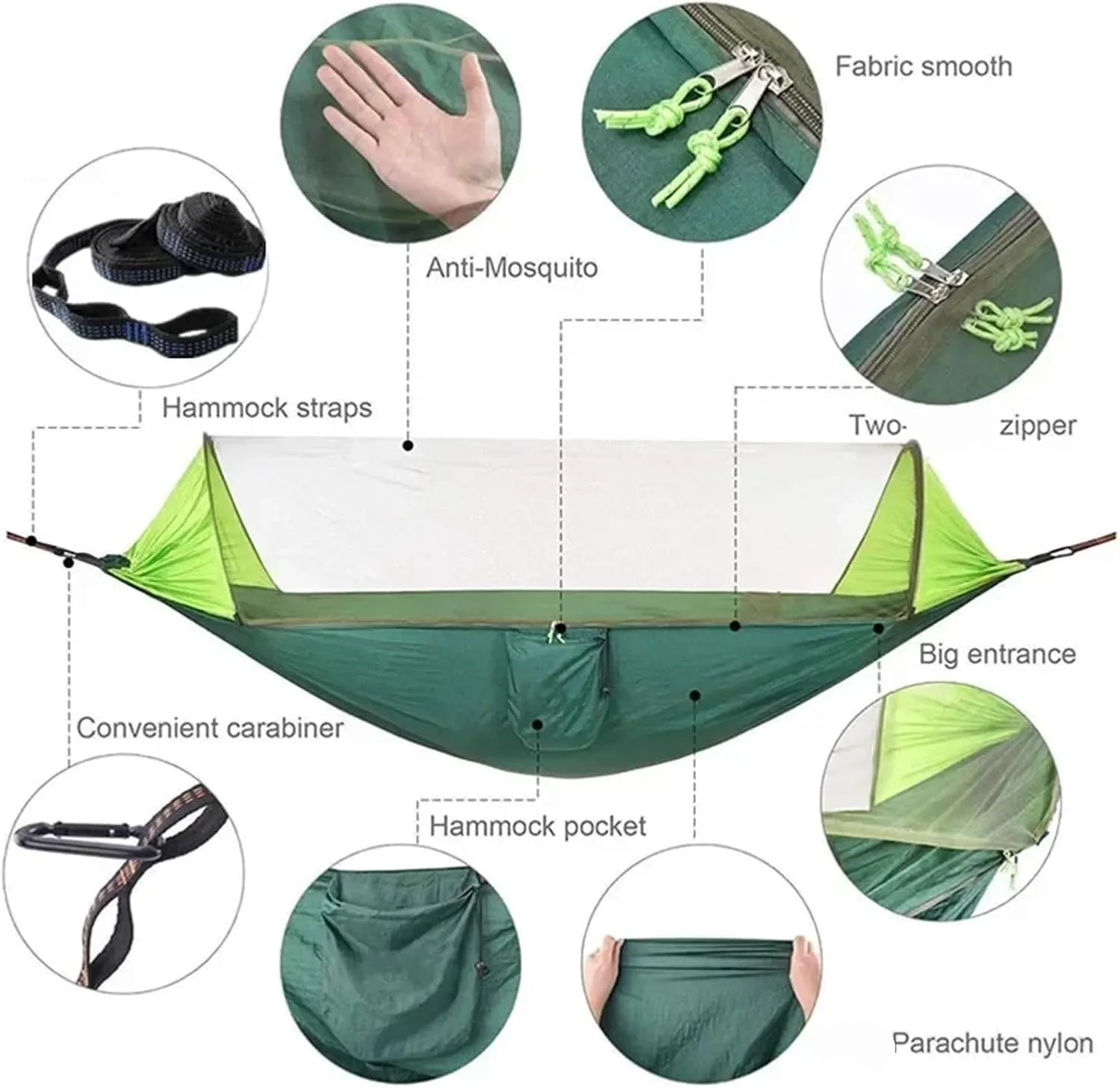 Camping Hammock with Mosquito Net and Rain Fly Tarp,Hammock Chair Swing Chair Outdoor for Backpacking, Survival,Travel for Terrace, Outdoor(Camouflage and Camou)