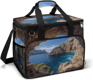 Camping Ice Pack, Arch in Mallorca Spain Print Insulated Cooler Bag Large Capacity Ice Pack Portable Camping Cooler Outdoor Picnic Cooler, style