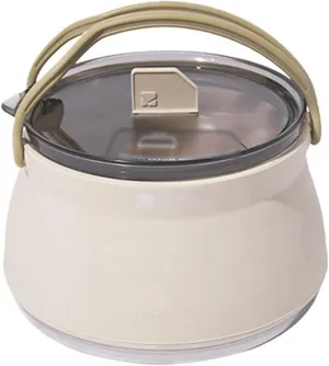 Camping Kettle Collapsible Silicone Kettle Teapot, Outdoor Camping Portable Stainless Steel Teapot for Stove Top, Outdoor, Hiking, Camping, Picnic and Traveling Camping Kettle Camp Tea offee Pot