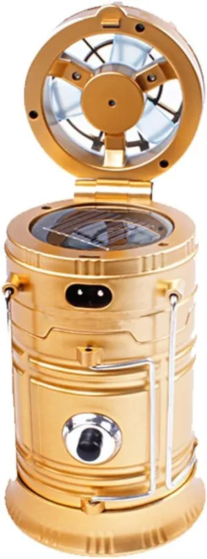 Camping Lantern with a Mini Fan,Portable Bright Solar Rechargeable Outdoor Flashlights Tent Light with USB Power Bank for Hiking,Hunting,Camping