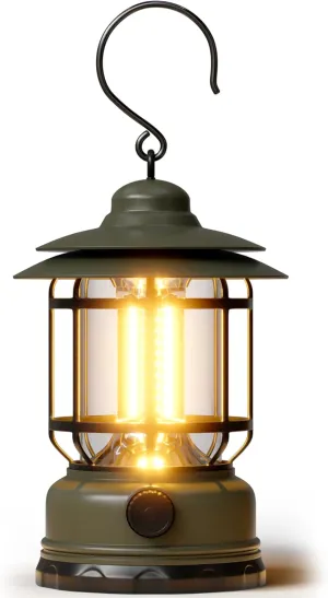 Camping Lanterns Battery Powered, Rechargeable Lantern with Stepless Dimming,Vintage Portable Camping Lights & Lanterns for Camping, Hurricane, Garden, Yard, Hiking, Power Outage