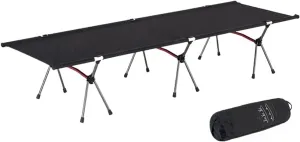 Camping Mat Bed Foldable Sturdy Tent Cot Office Single Folding Bed Travel Portable Hiking(Black)