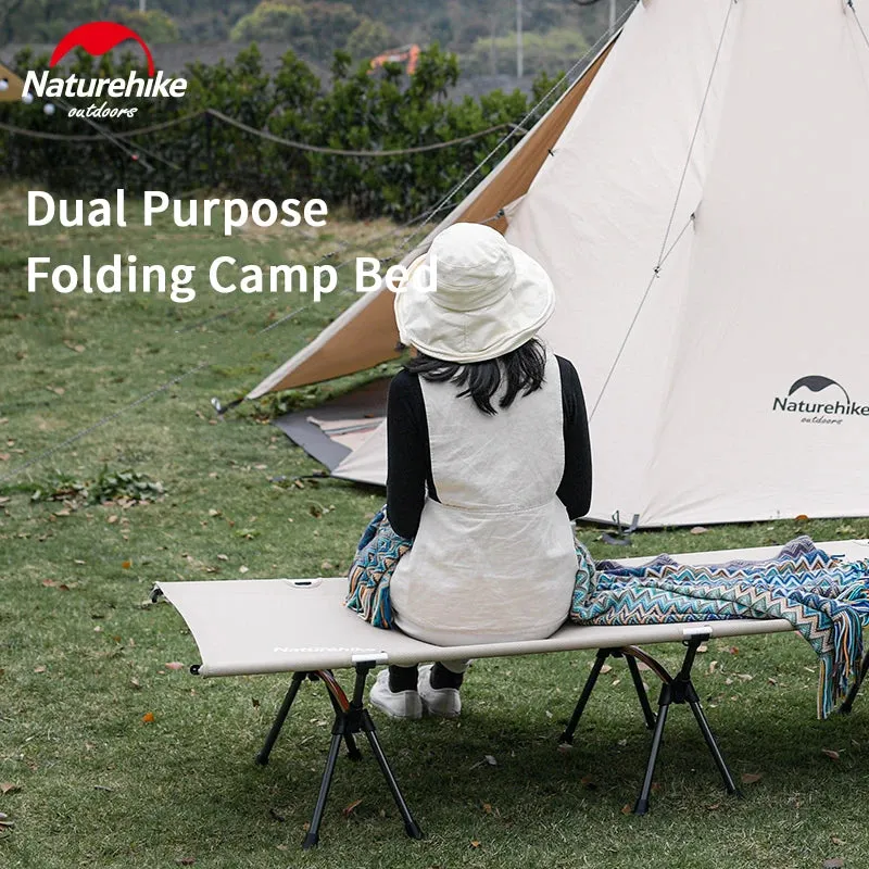 Camping Mat Cot - High and Low Dual Use Folding Stable Camp Bed, Portable for Outdoor, Office, and Home