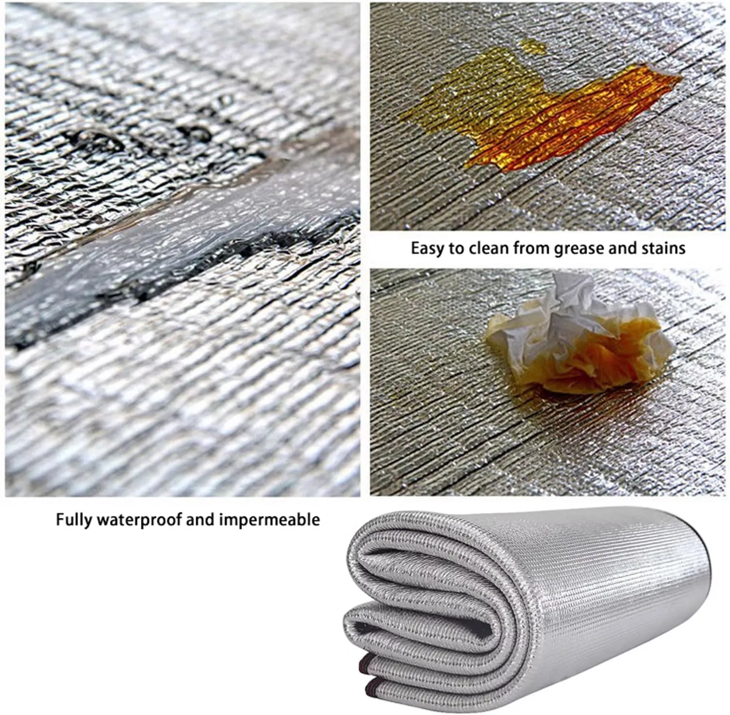 Camping Mat Foam Foil Aluminum Waterproof Cushion Foldable Outdoor Sleeping Mattress Insulated Footprint Pad for Camping Foam Pad Insulating Foil Mat with Carrying Bag