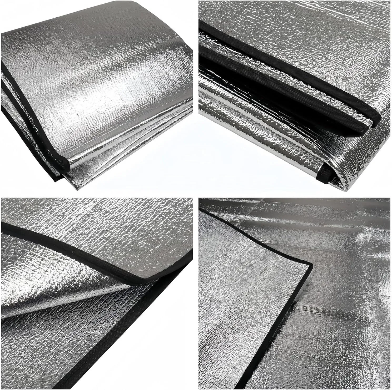 Camping Mat Foam Foil Aluminum Waterproof Cushion Foldable Outdoor Sleeping Mattress Insulated Footprint Pad for Camping Foam Pad Insulating Foil Mat with Carrying Bag