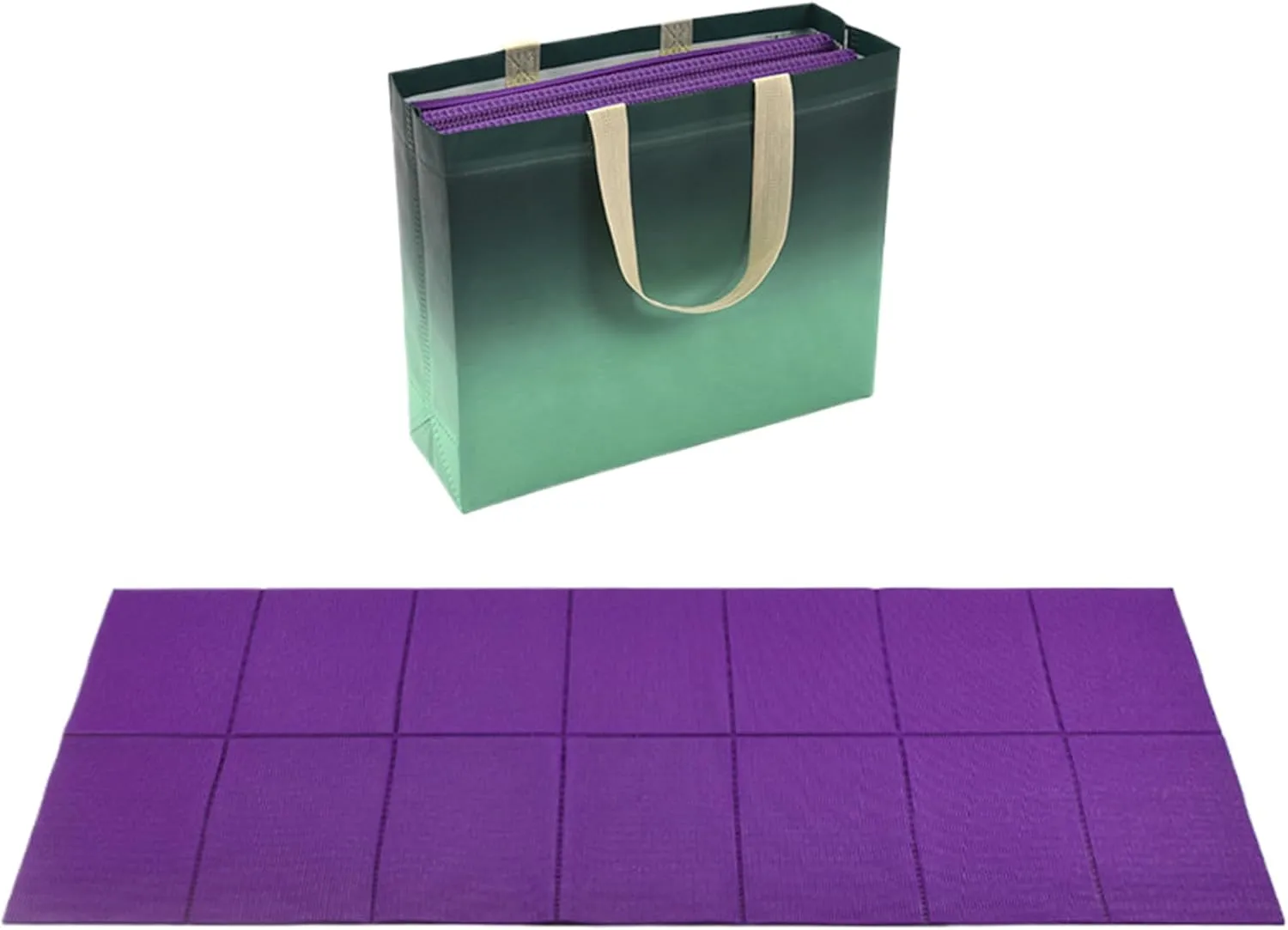 Camping Mat, Yoga Sleeping Pad, Cushion Padding with Storage Bag, Foldable Design, Pvc Material, 173x61x0.6cm for Workout, Exercise, Home Gym, Hiking, Beach, Picnic