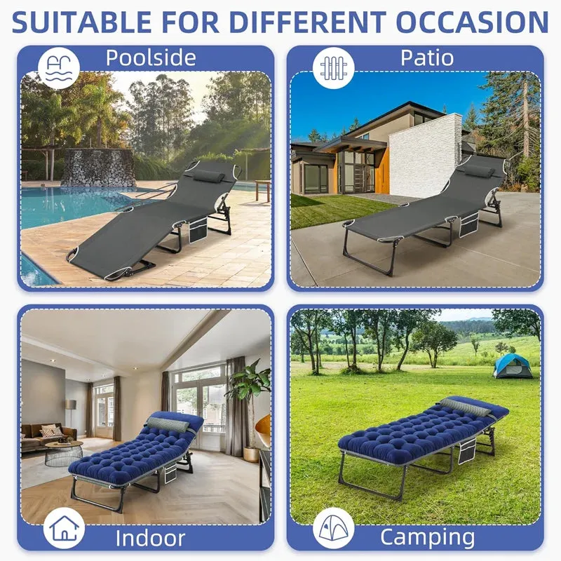 Camping Money-saving Beach, 330lbs, Hold Camp, Patio for Portable with Cot Sleeping Folding Camping Full collection Mattress, Cot 4-Position up Bed