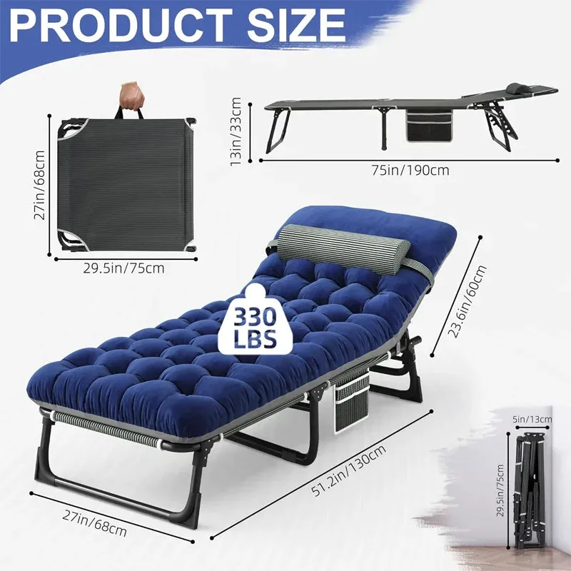 Camping Money-saving Beach, 330lbs, Hold Camp, Patio for Portable with Cot Sleeping Folding Camping Full collection Mattress, Cot 4-Position up Bed