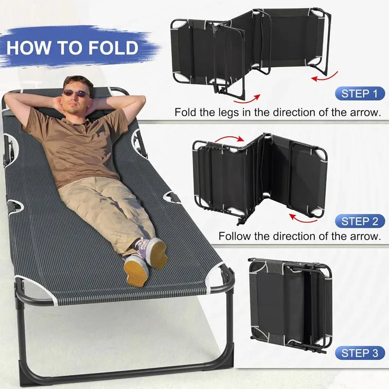 Camping Money-saving Beach, 330lbs, Hold Camp, Patio for Portable with Cot Sleeping Folding Camping Full collection Mattress, Cot 4-Position up Bed