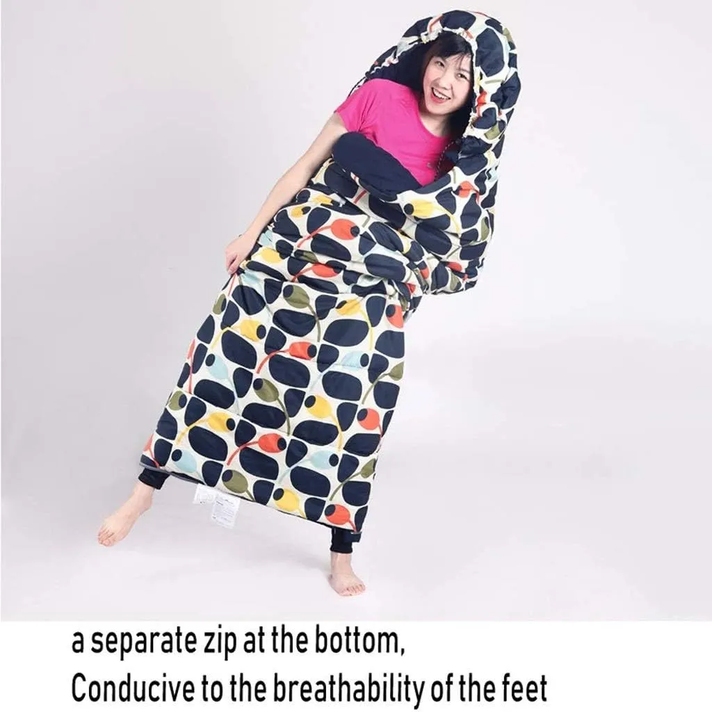 Camping Sleeping Bag, Envelope Sleeping Bag, Easy to Carry Warm Adult Sleeping Bag Outdoor Sports Camping Hiking with Carry Bag Lightweight(1.2kg)