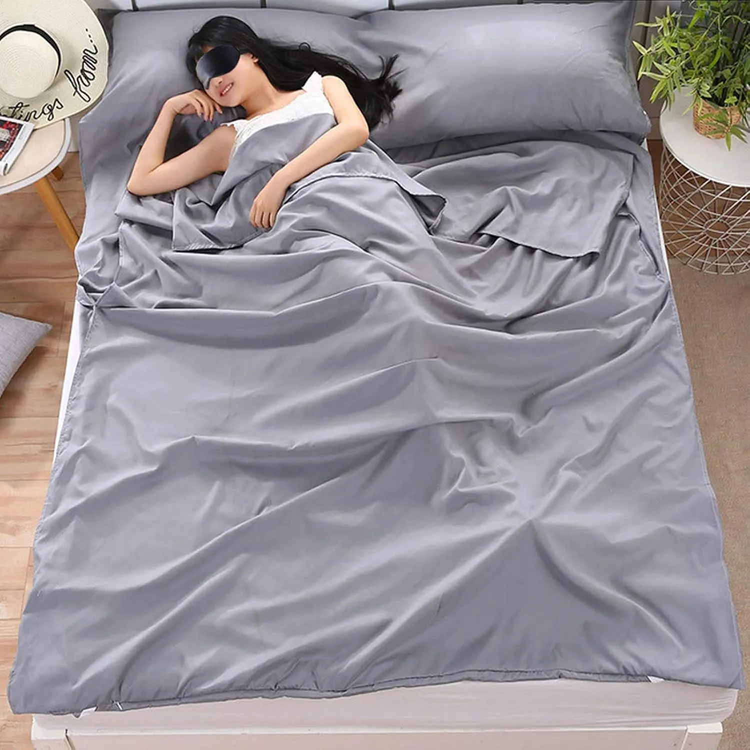 Camping Sleeping Bag Liner Lightweight Portable Clean Travel Sheet Sack for Hotel Train Trip Hiking Camping Outdoor Picnic