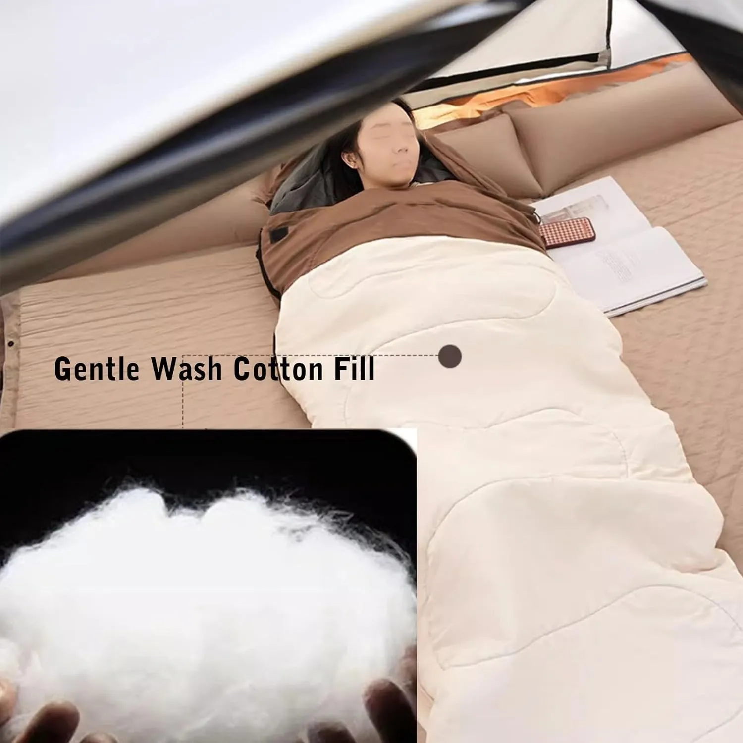 Camping Sleeping Bag,Adult Cotton Sleeping Bag,Splicable Double Sleeping Bag,Can Be Used in 4 Seasons Lightweight Waterproof Warm and Machine Washable,Suitable for Adults Men Women