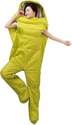 Camping Sleeping Bags Humanoid Sleeping Bag Outdoor Camping Sleeping Bag Ultralight Warm 4 Season Cotton Sleeping Bag with Legs Separated Ultra-Light Warm Sleeping Bag