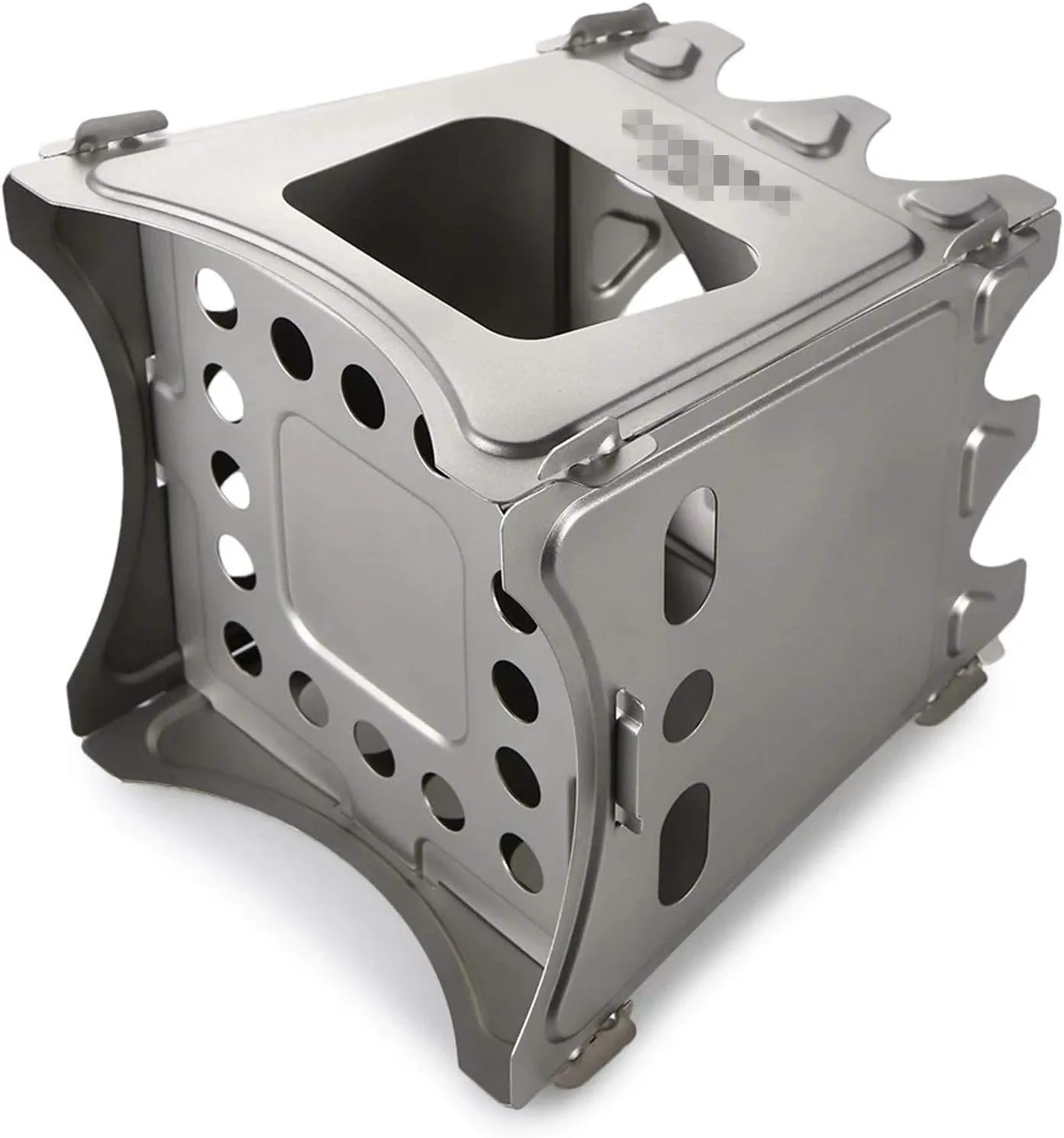Camping Stove Camping Wood Stove Folding Titanium Wood Burning Stove Lightweight Pocket Stove Outdoor Camping Stove (Color : Silver, Size : One Size) (Silver One Size)